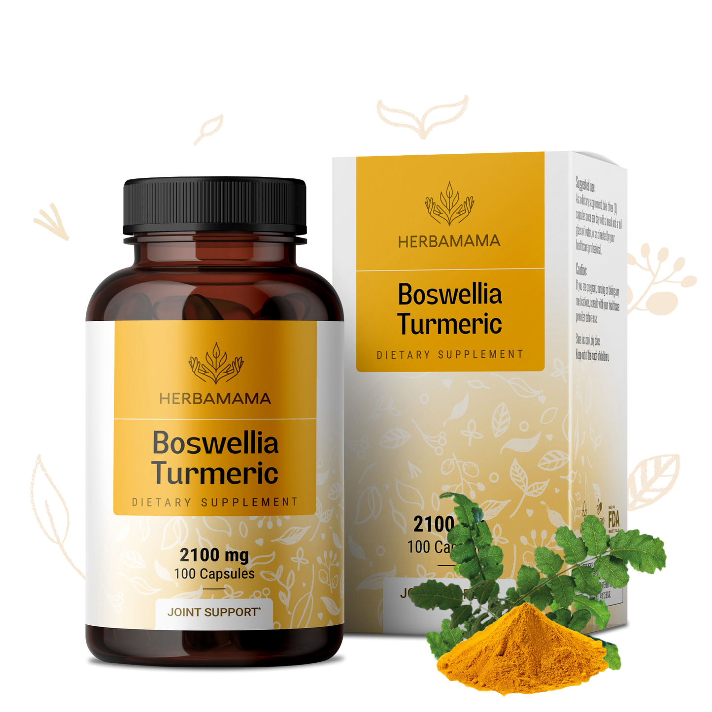 Boswellia + Turmeric Supplement - 100 Capsules