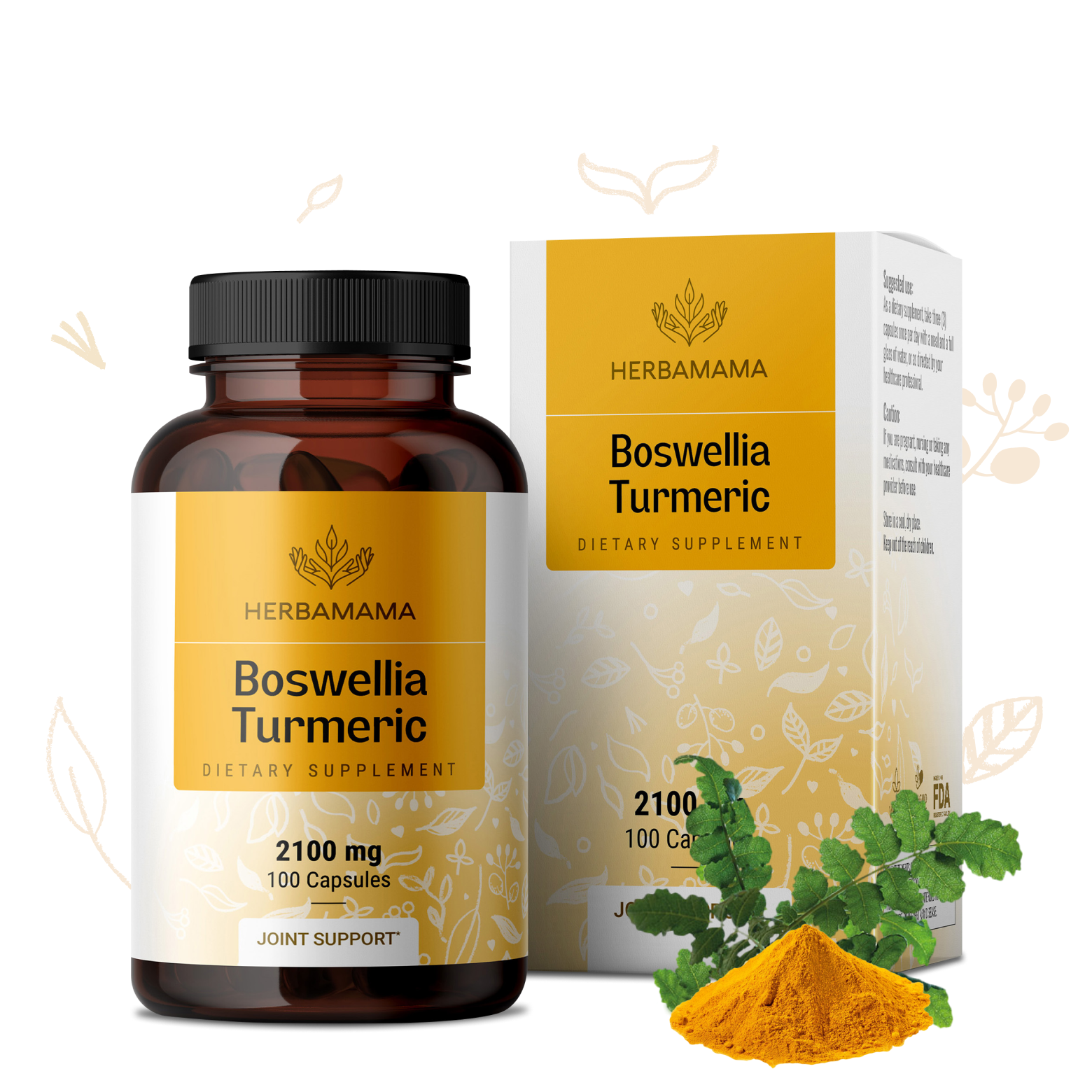Boswellia + Turmeric Supplement - 100 Capsules