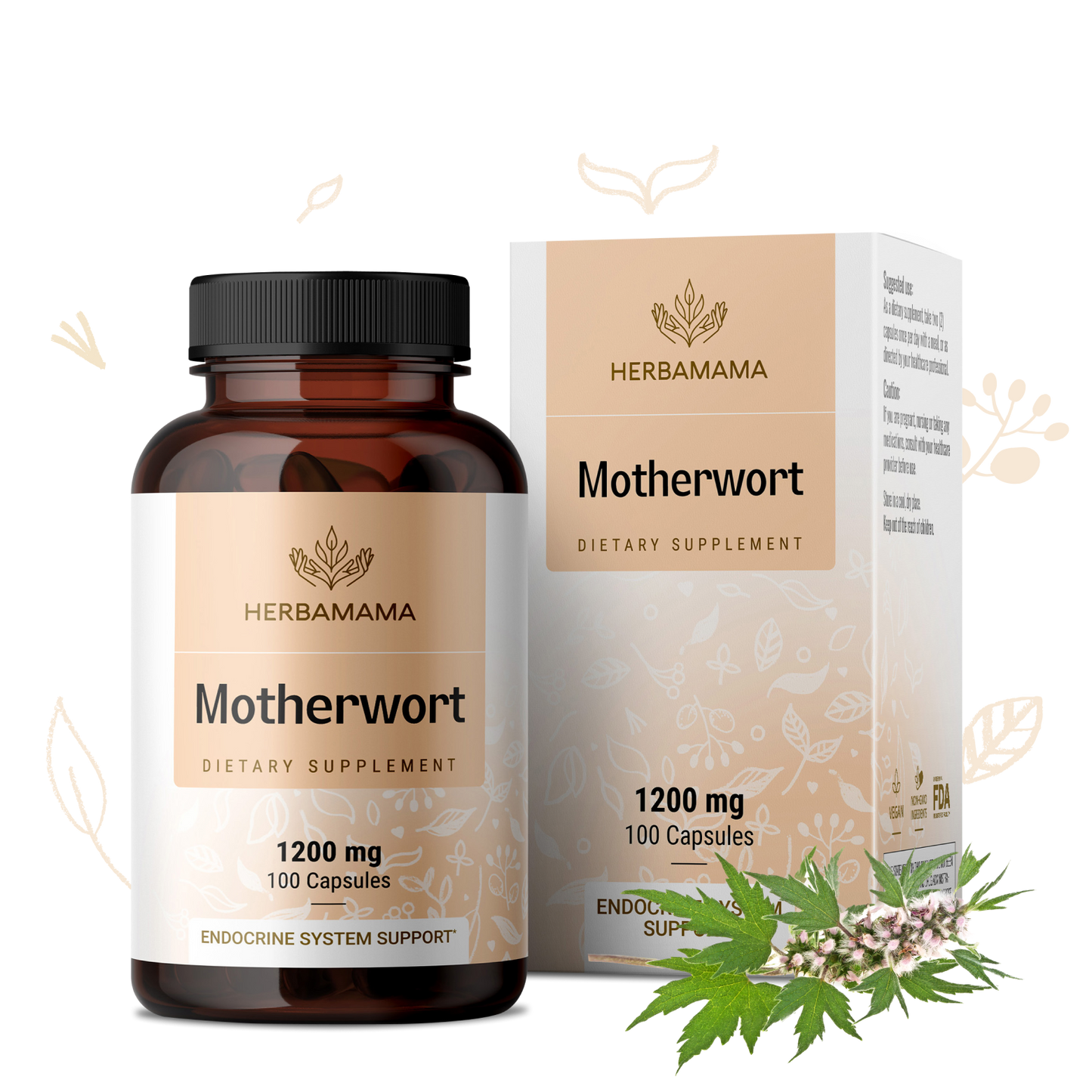 Motherwort Supplement - 100 Capsules