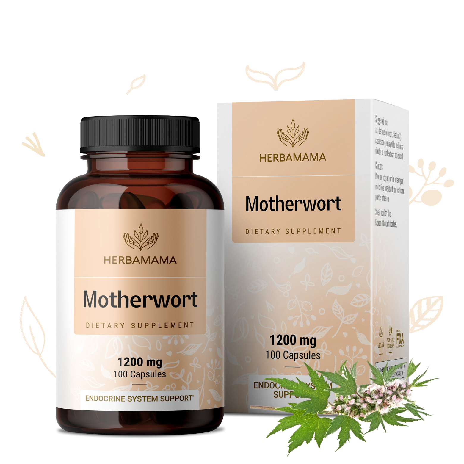 Motherwort Supplement - 100 Capsules