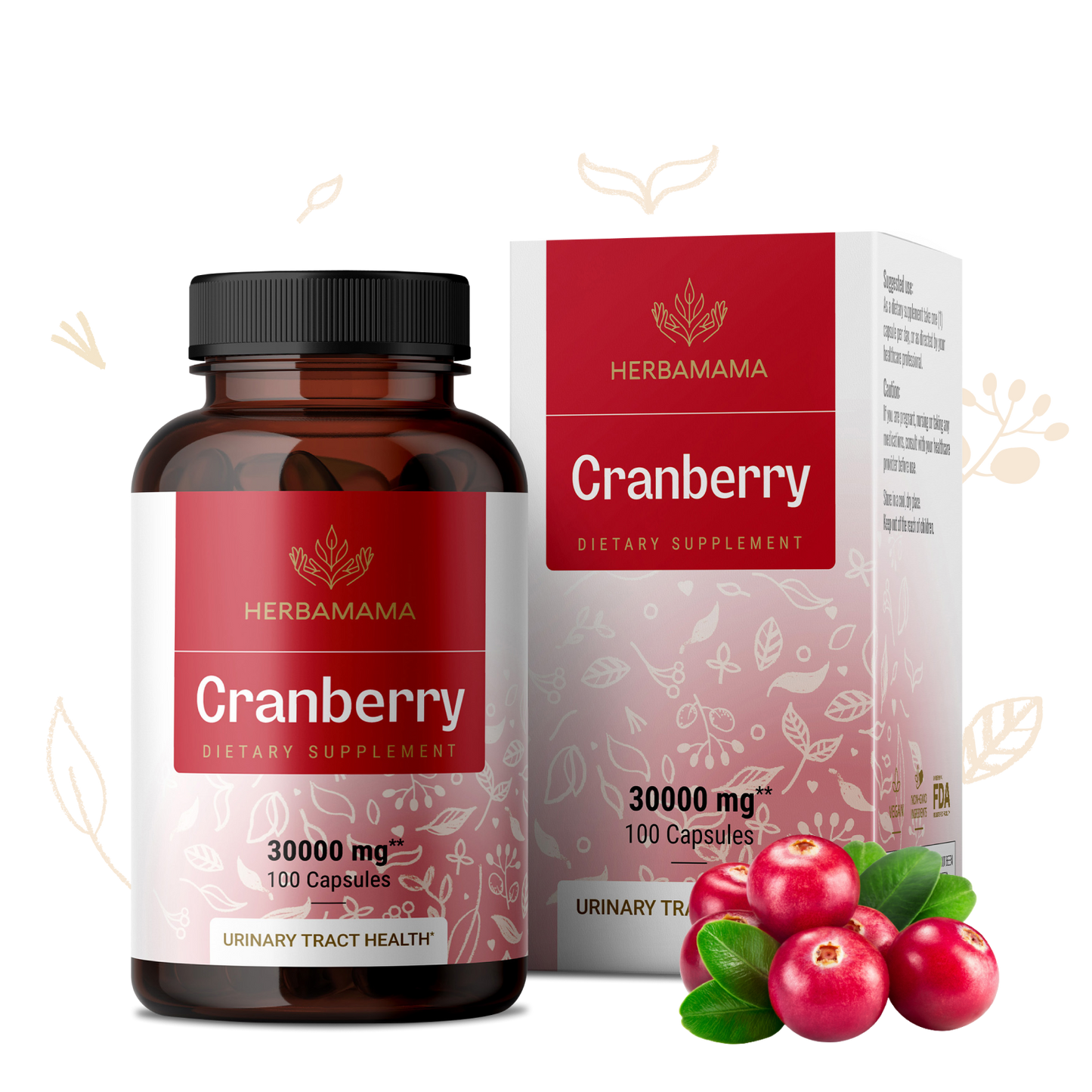 Cranberry Supplement - 100 Capsules