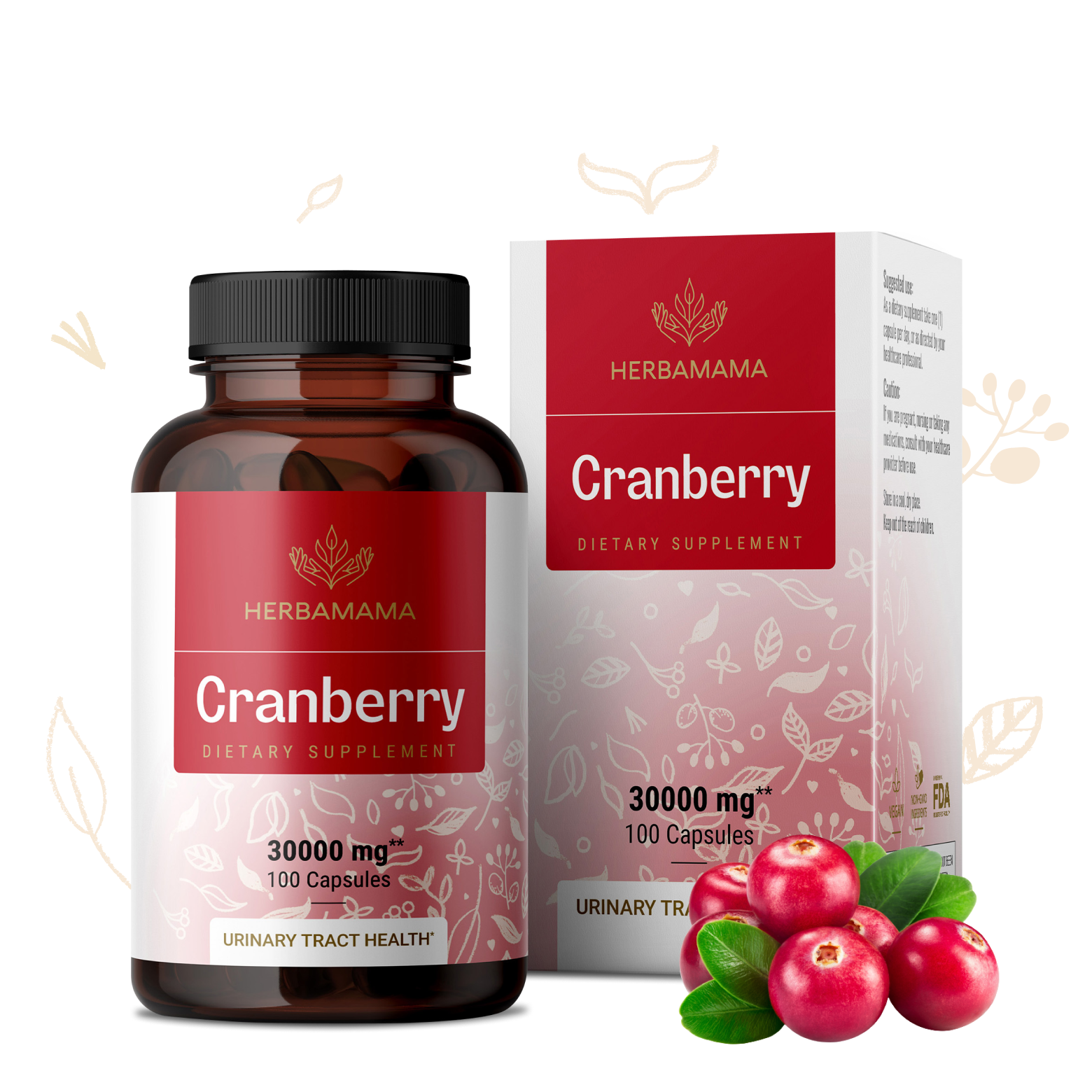 Cranberry Supplement - 100 Capsules