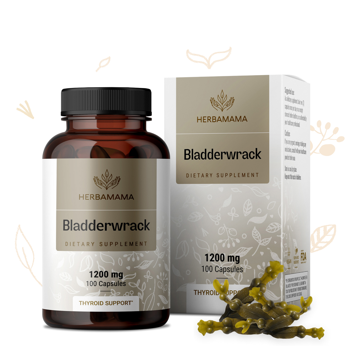 Bladderwrack Supplement 100 Capsules Herbamama bladderwrack-supplement-100-capsules-herbamama