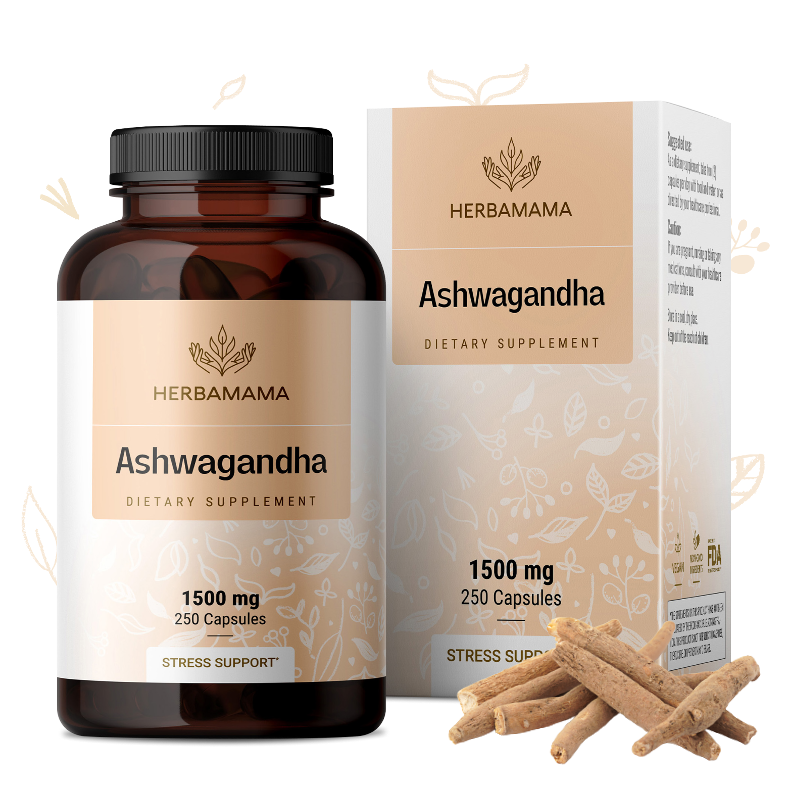 Ashwagandha Supplement - 250 Capsules