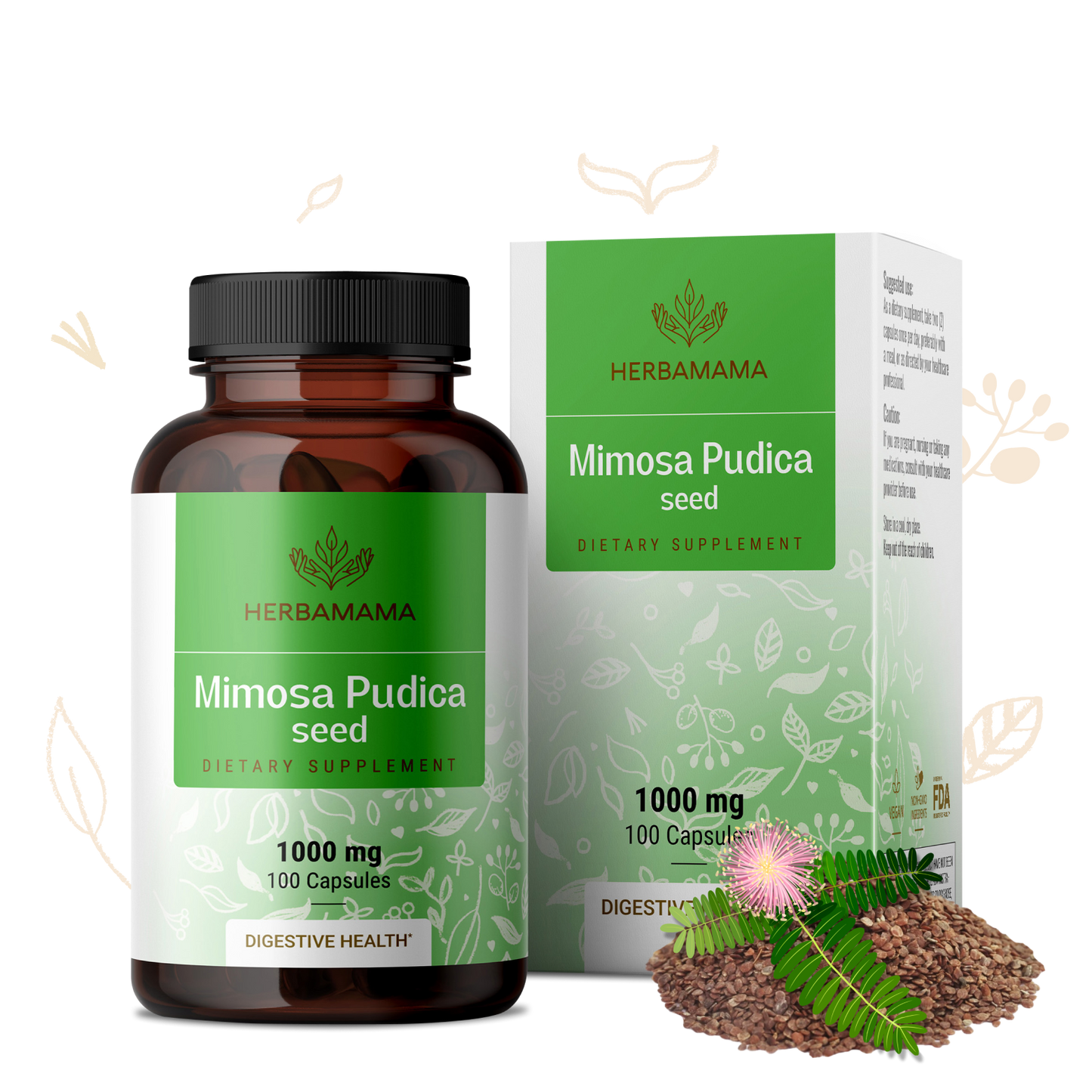 Mimosa Pudica Seed Supplement - 100 Capsules