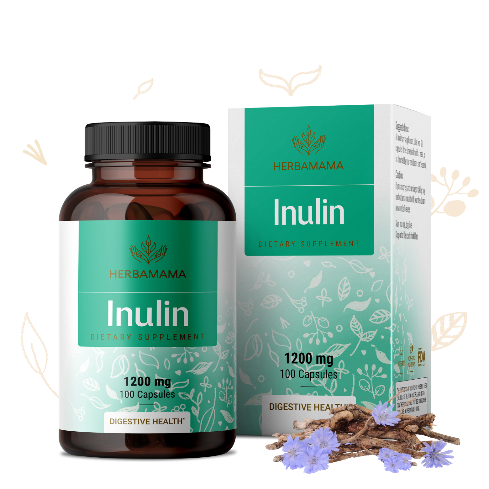 Merck Inulin Inulin Supplement - 100 Capsules – Herbamama