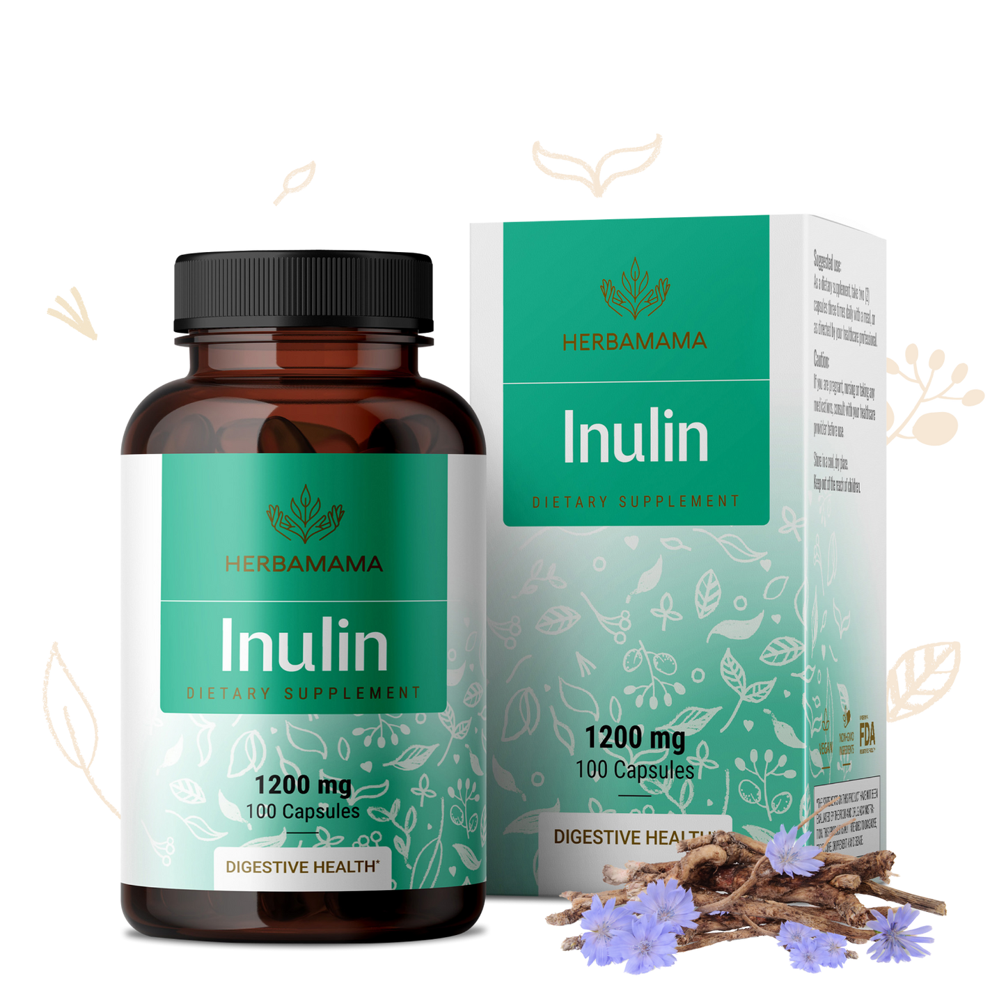 Inulin Supplement - 100 Capsules
