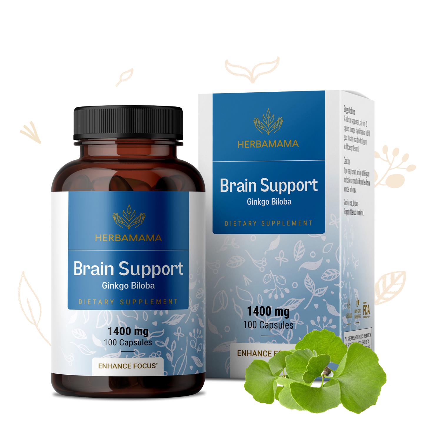 Brain Support Supplement - 100 Capsules