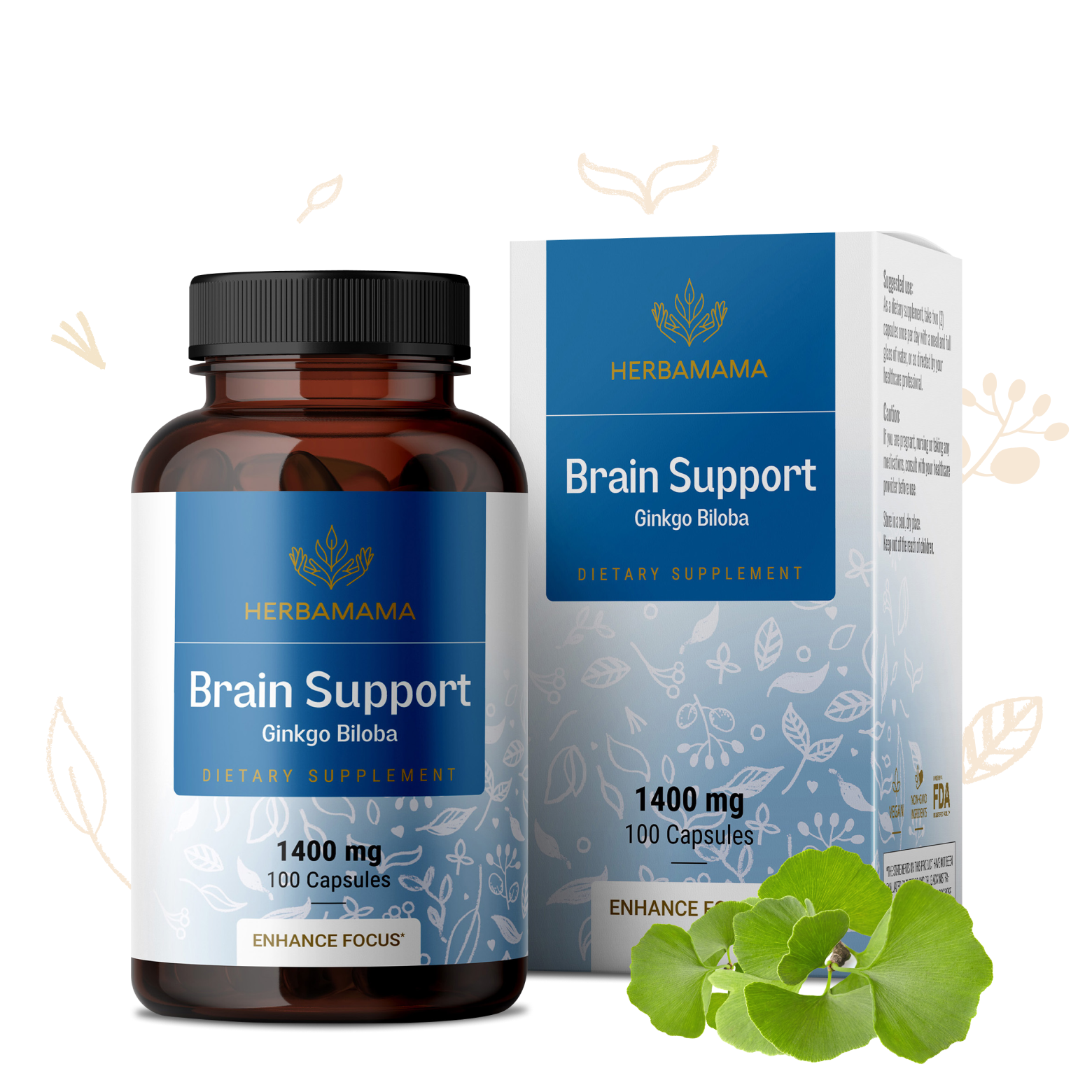 Brain Support Supplement - 100 Capsules