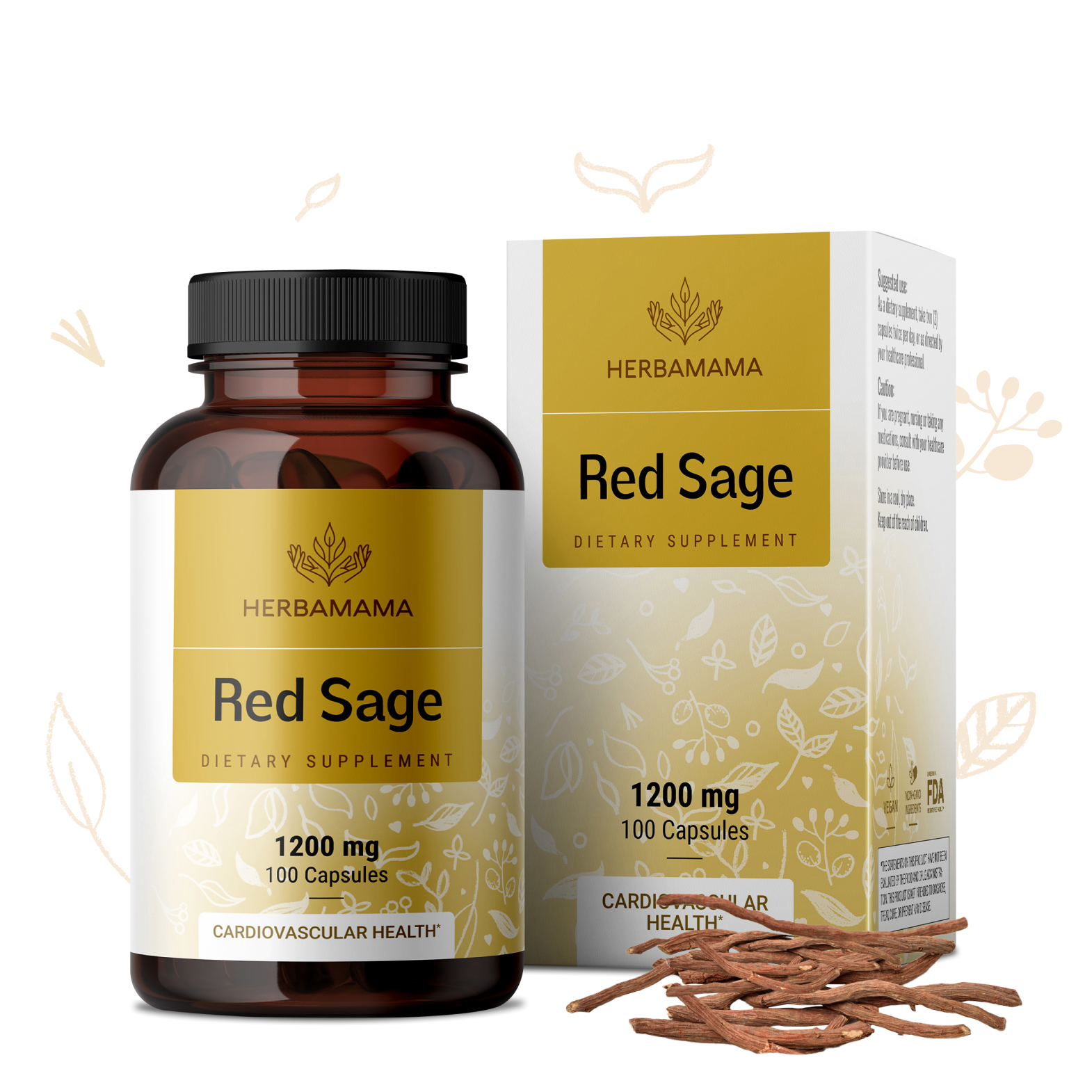 Red Sage Supplement - 100 Capsules